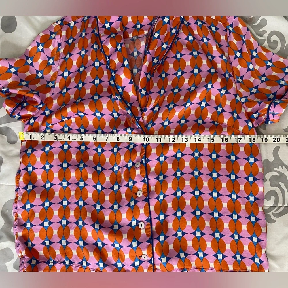 Anthropologie Orange and Pink Pajama Set - Picture 10 of 10